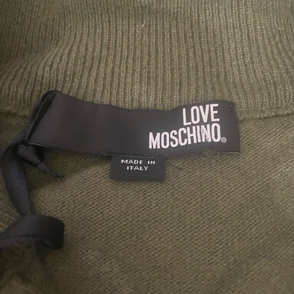 Love Moschino Mens Love Peace Green Sweater Sz L - Picture 8 of 8